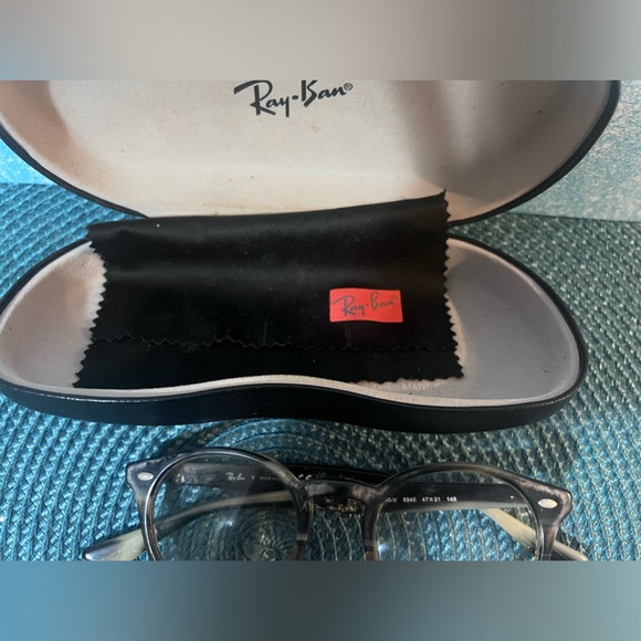 Ray-Ban Optics RB2180-V 5540 Unisex Polished Gray Havana Round Eyeglasses Frame - Picture 5 of 16